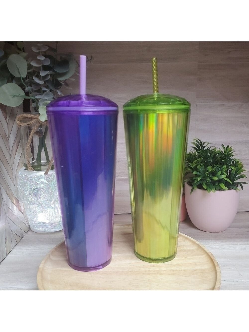 Starbucks Halloween Colored Dome Tumblers Venti 24oz Purple and Slime Green 💜💚 - Picture 4 of 5